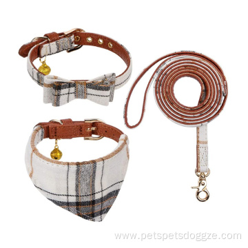 Set Custom Pattern Nylon And Leather Dog Accessories